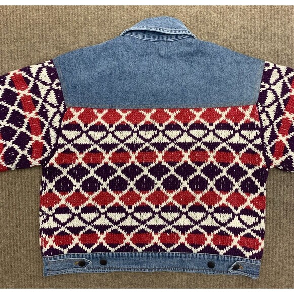 Free People Jacket Womens S Lakeside Pre Season Sample Denim Crochet Western - Picture 3 of 9